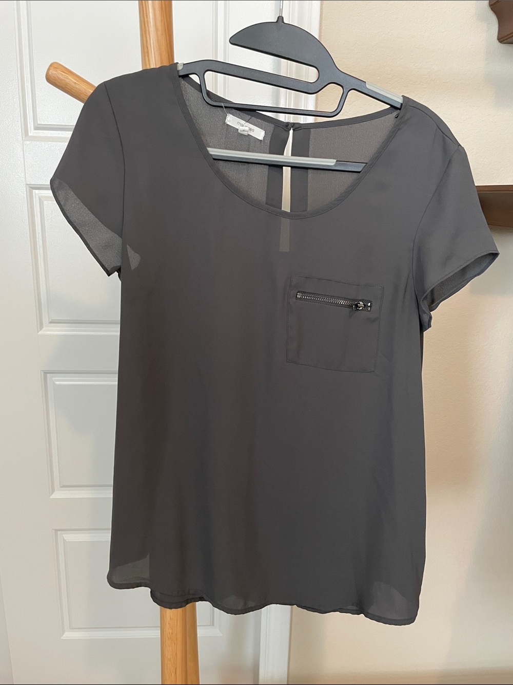 Sheer Charcoal Blouse